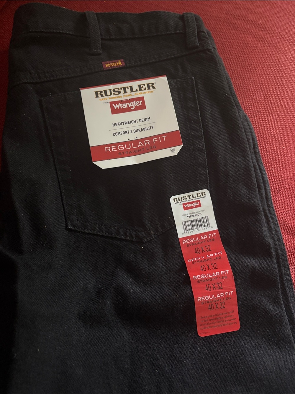 Wrangler Rustler Men's Black Straight Leg Jeans